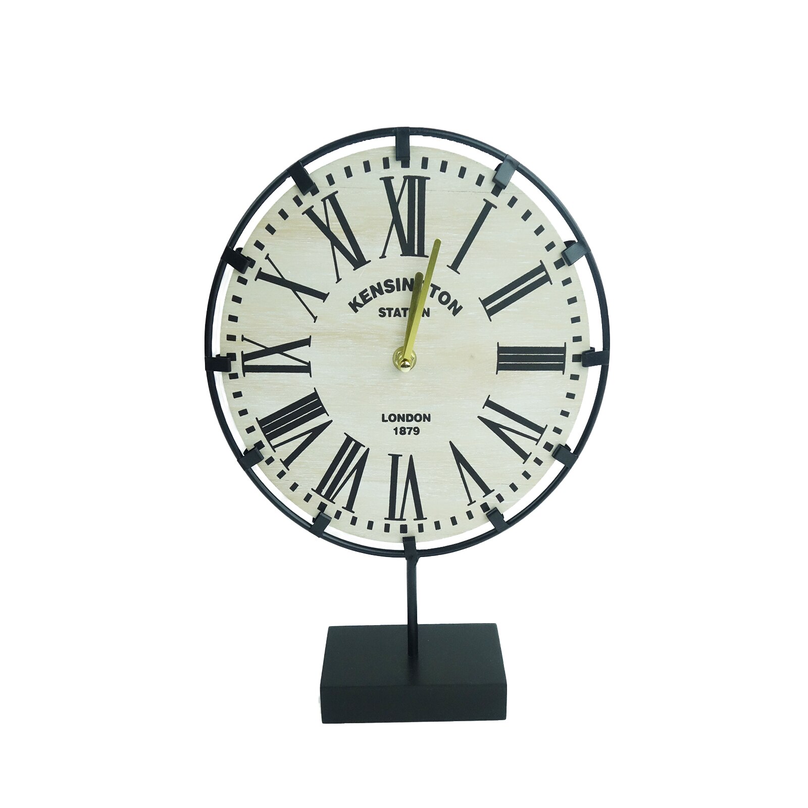 Ceas decorativ, Kensington Station London, negru/crem, 33 cm